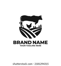 Farm animal logo design vector