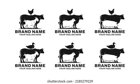 Farm animal logo design vector