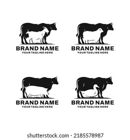 Farm animal logo design vector