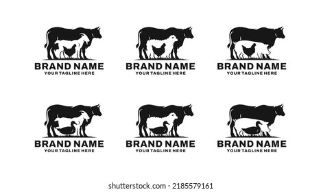 Farm animal logo design vector