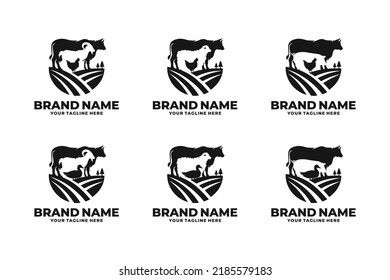 Farm animal logo design vector