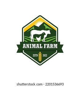 Farm animal logo design vector