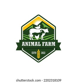 Farm animal logo design vector