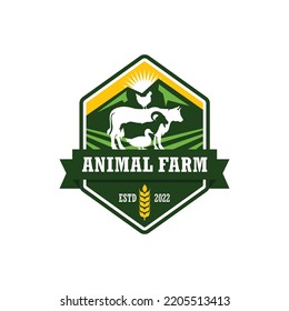 Farm animal logo design vector