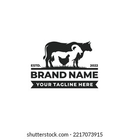 Farm animal logo design vector