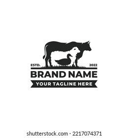 Farm animal logo design vector