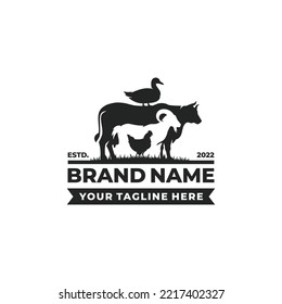 Farm animal logo design vector