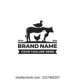 Farm animal logo design vector