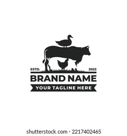 Farm animal logo design vector