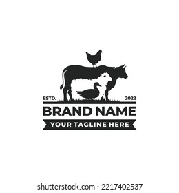 Farm animal logo design vector