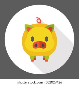 farm animal pig flat icon