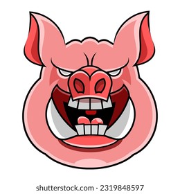 Farm Animal Pig with Funny Piggy. Little Piglet. Vector Set.