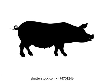 Pig Silhouette Stock Vector (Royalty Free) 472297432 | Shutterstock