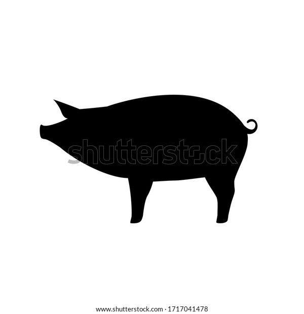 家畜の豚のベクター画像アイコン 豚小屋 シルエット のベクター画像素材 ロイヤリティフリー