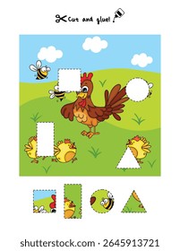 Farm Animal Shape Matching Activity for Kids