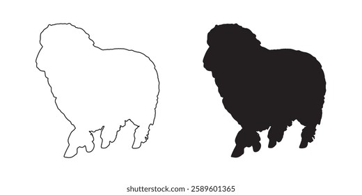 Farm Animal Sheep Silhouette - Crisp Sheep Outline for Digital Use
