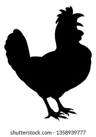 A farm animal silhouette of a chicken or rooster