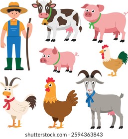 farm animal stickers set collection