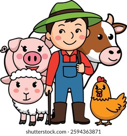 farm animal stickers set collection