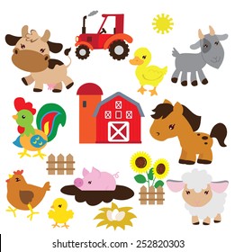 Farm Animals Vector Illustration Stock Vector (Royalty Free) 220504522