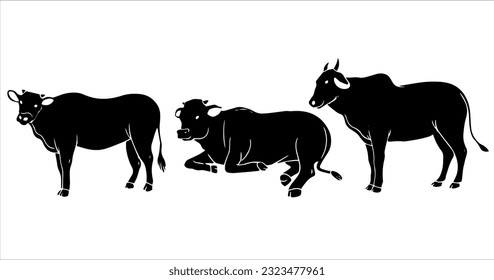 farm animal vector illustration in black and white