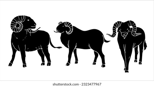 farm animal vector illustration in black and white