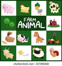 farm animal vector set