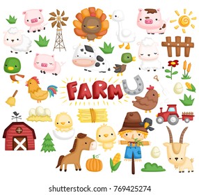 Farm Animal Vector Set