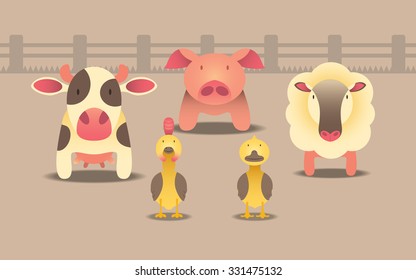 farm animal in vivid colour 