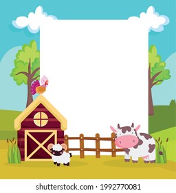 Farm Animals Barn Cartoon Banner Stock Vector (Royalty Free) 1992770081 ...