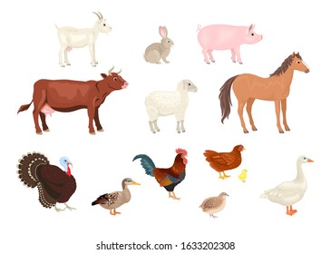 Farm Animals Set Stock Vector (Royalty Free) 333241334 | Shutterstock