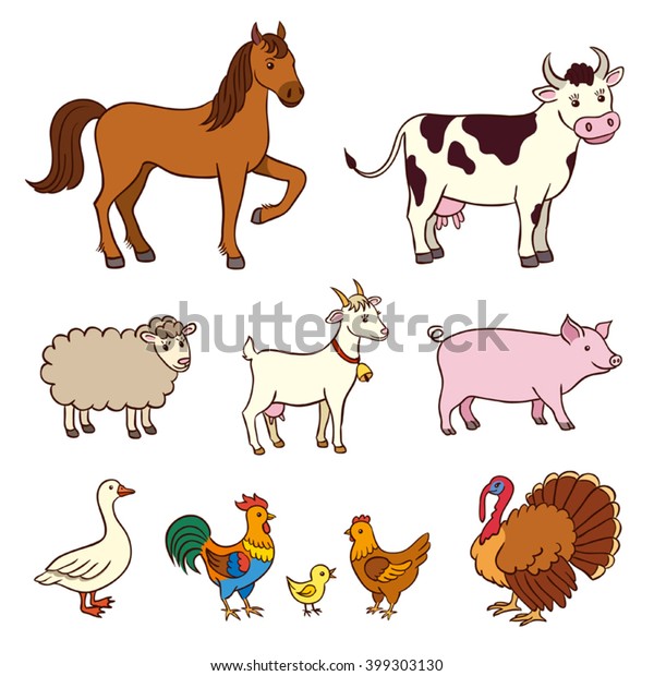 Farm Animals Cartoon Style Eps8 Stock Vector (Royalty Free) 399303130 ...