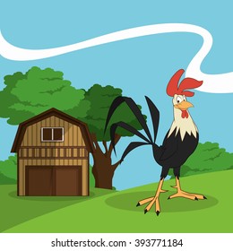 farm animals cartoons, vector illustration