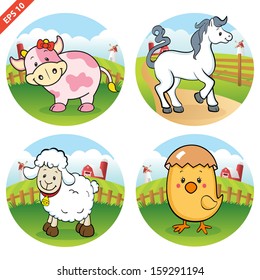 Farm animals clipart (VECTOR)