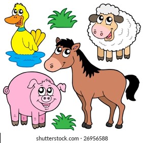 Farm animals collection 5 - vector illustration.