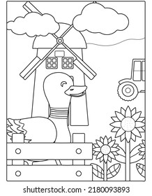 Farm animals. Coloring book for children.