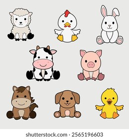 Farm Animals cute design art zoo 