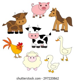Farm animals. Cute vector.