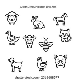 Farm Animals (Doodle and Kid-Friendly)Cow, Chicken, Pig, Sheep, Horse, Rabbit, Duck, Dog, Cat