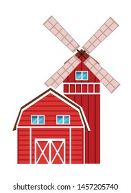 farm, animals and farmer barn and windmill icon cartoon vector illustration graphic design