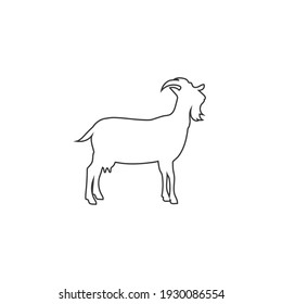 Farm Animals Goat Line Icon Vector Illustration