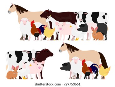 Farm animals group set