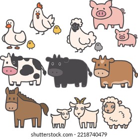 A lot of farm animals have gathered