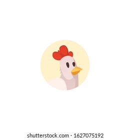 Farm animals head round icon collection Vector
