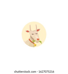 Farm animals head round icon collection Vector