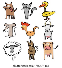 Farm animals icons