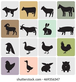 Farm animals icons