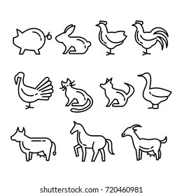 farm animals icons