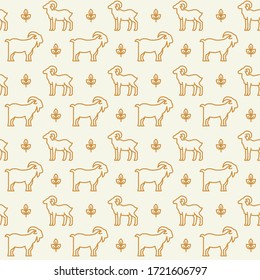 Farm animals icons pattern. Farming, livestock seamless background. Seamless pattern vector illustration