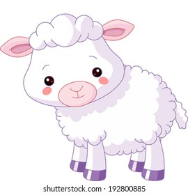 Farm animals. Illustration of cute Lamb